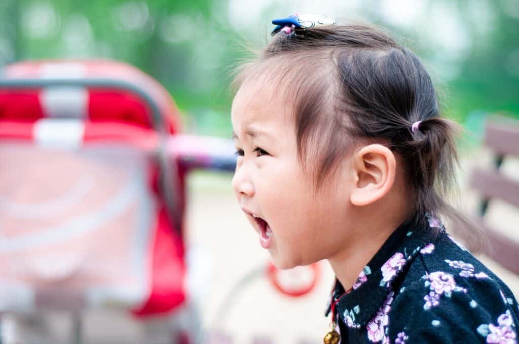 Angry toddler girl